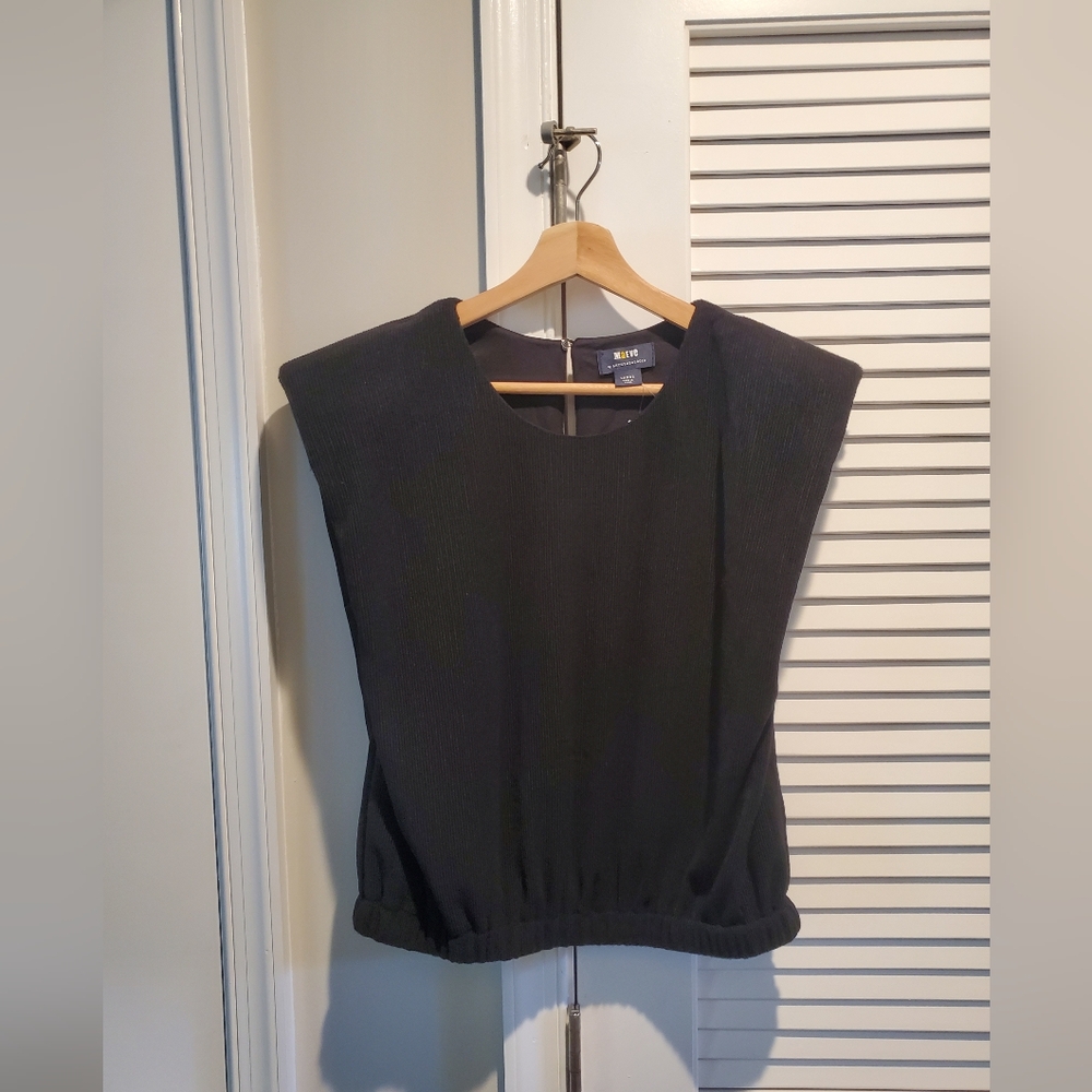 NWT Maeve by Anthropologie luxe black sleeveless tank L